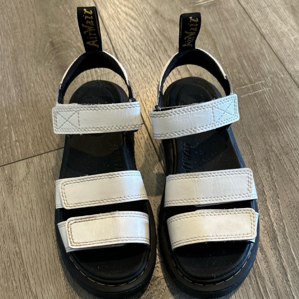 Dr. Martens White and Black Platform Sandals